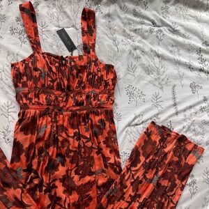 Rachel Zoe Sleeveless Wide-Strap Jumpsuit. 🧡🤎♥️